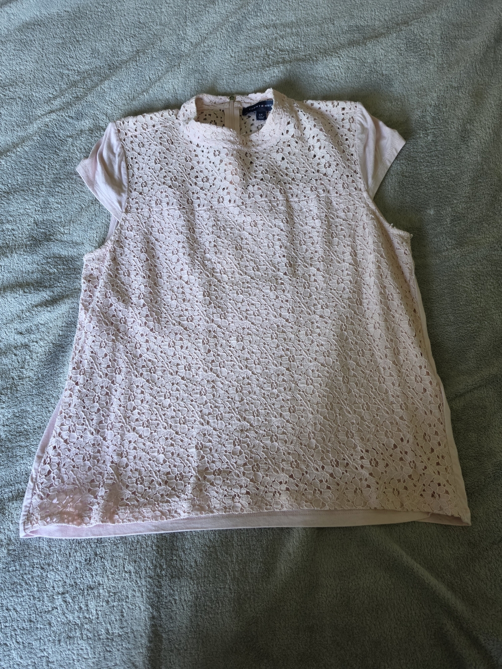 Tommy Hilfiger Light Pink Lace Overlay Sleeveless Top